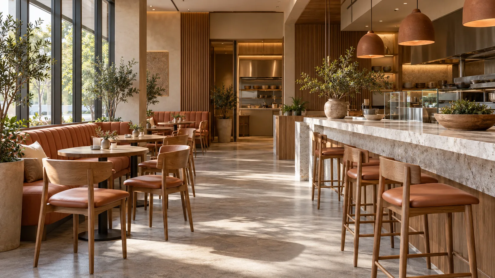 Cafe Ve Restoran İç Mimarlık Firması Nasıl Seçilir? 8 Çağdaş Cafe Ve Restoran Oturma Alanı — Yapay Zekâ Ile Üretilmiş