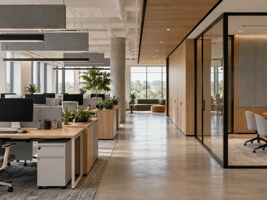 Modern Açık Ofis Ve Toplantı Alanı — Yapay Zekâ Ile Üretilmiş